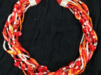 Red & Orange Twisted Necklace