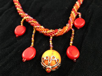 Red & Orange Tube Necklace