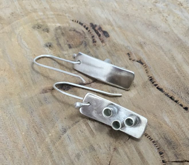 Silver Earrings with Tubes