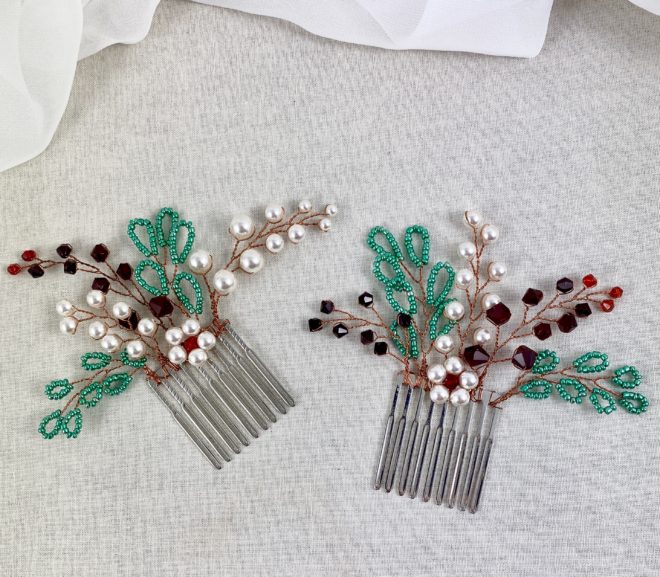 Hair Combs with Crystals