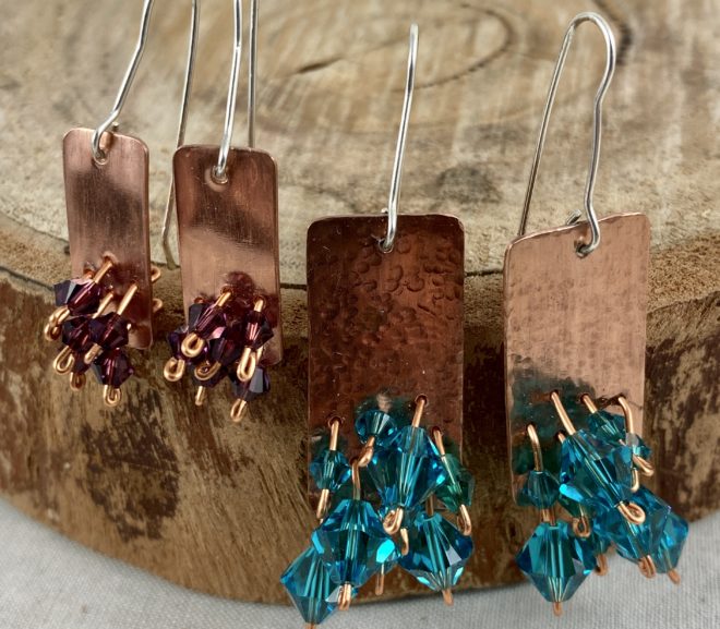 Copper & Crystal Earrings
