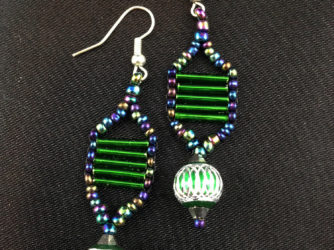 Green Bugle Earrings