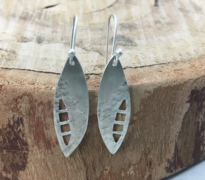 Textured Silver Earrings